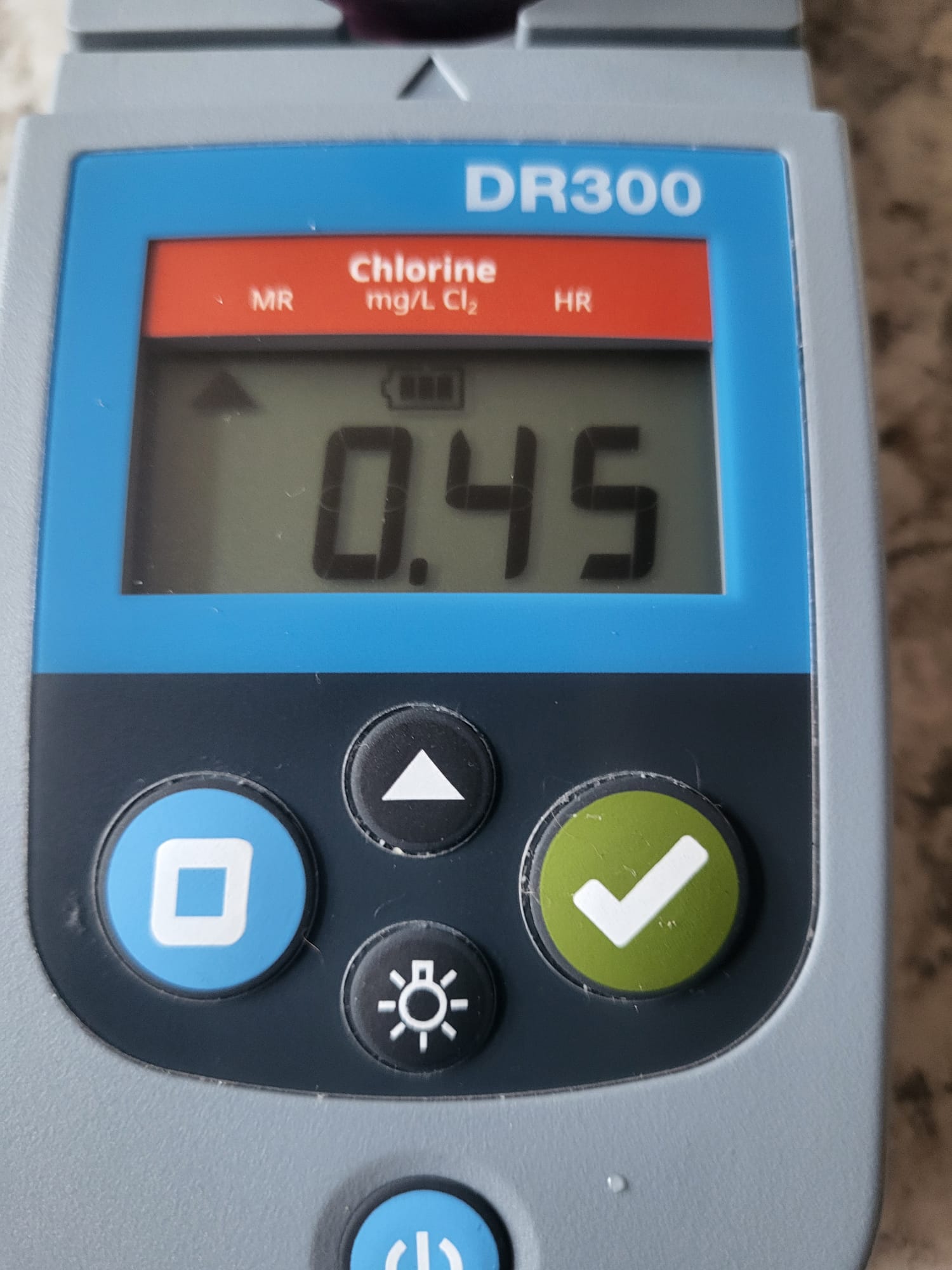 Chlorine water test for September 16, 2026