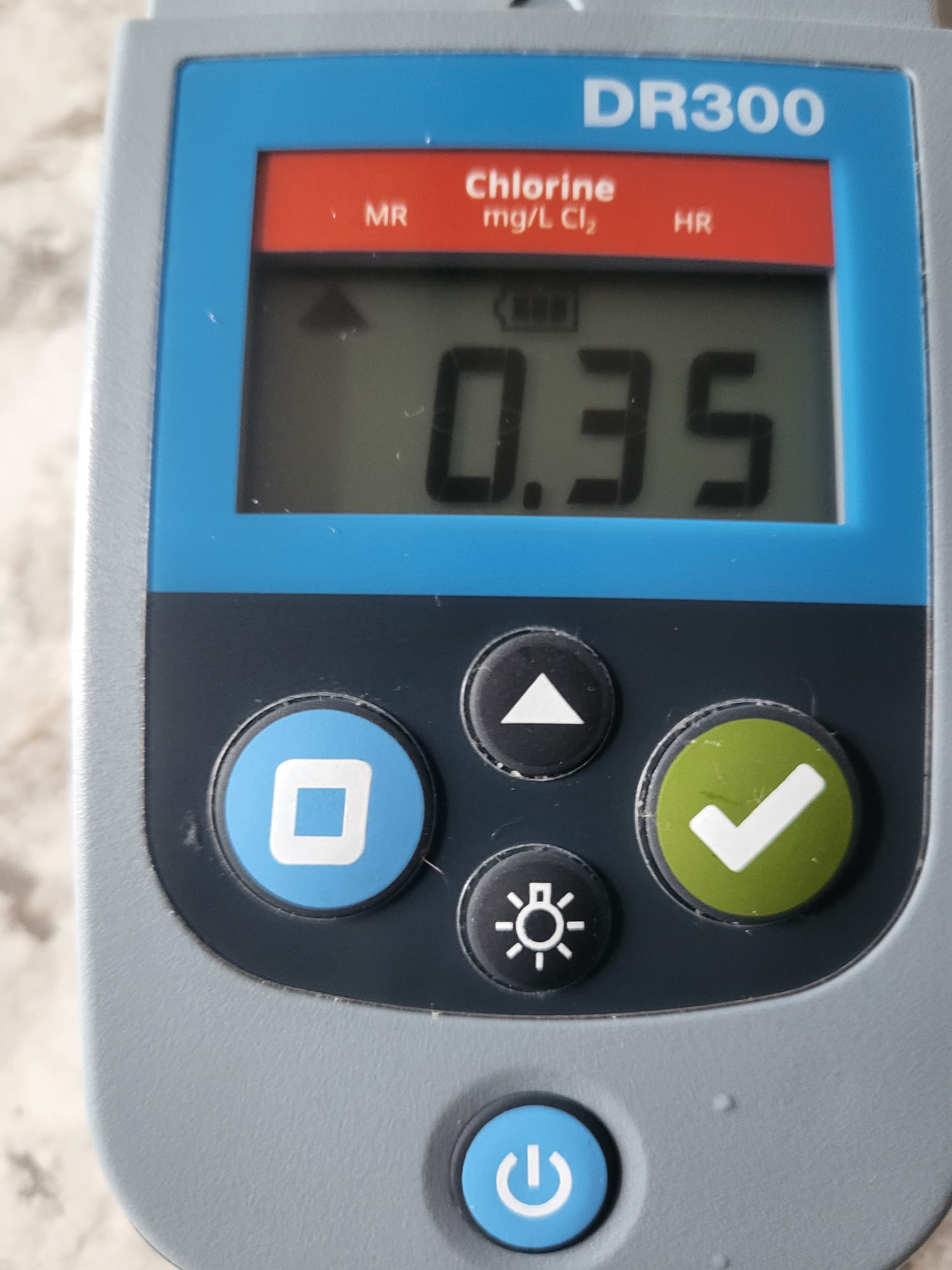 Chlorine water test for September 18, 2026