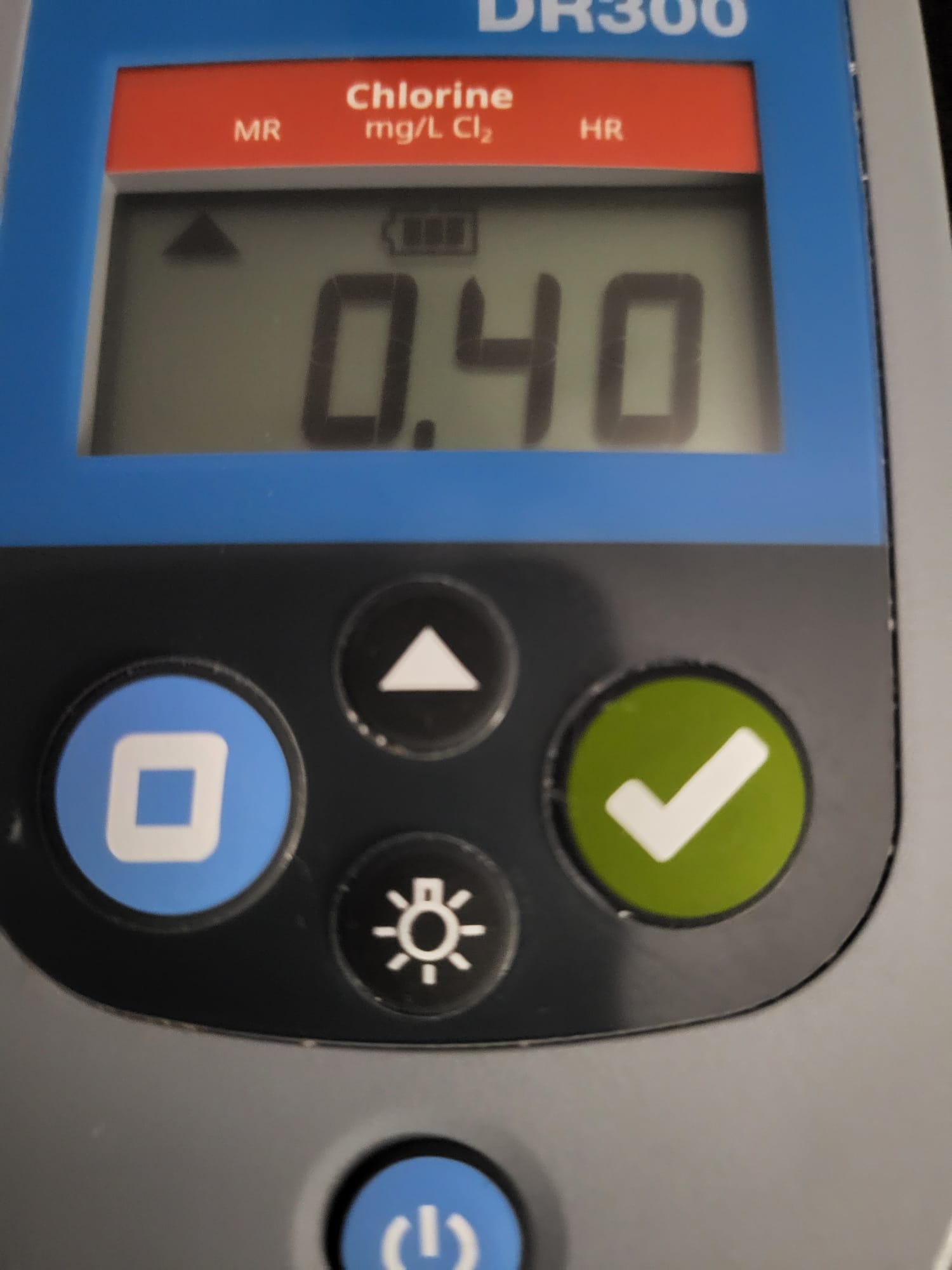 Chlorine water test for September 27, 2026