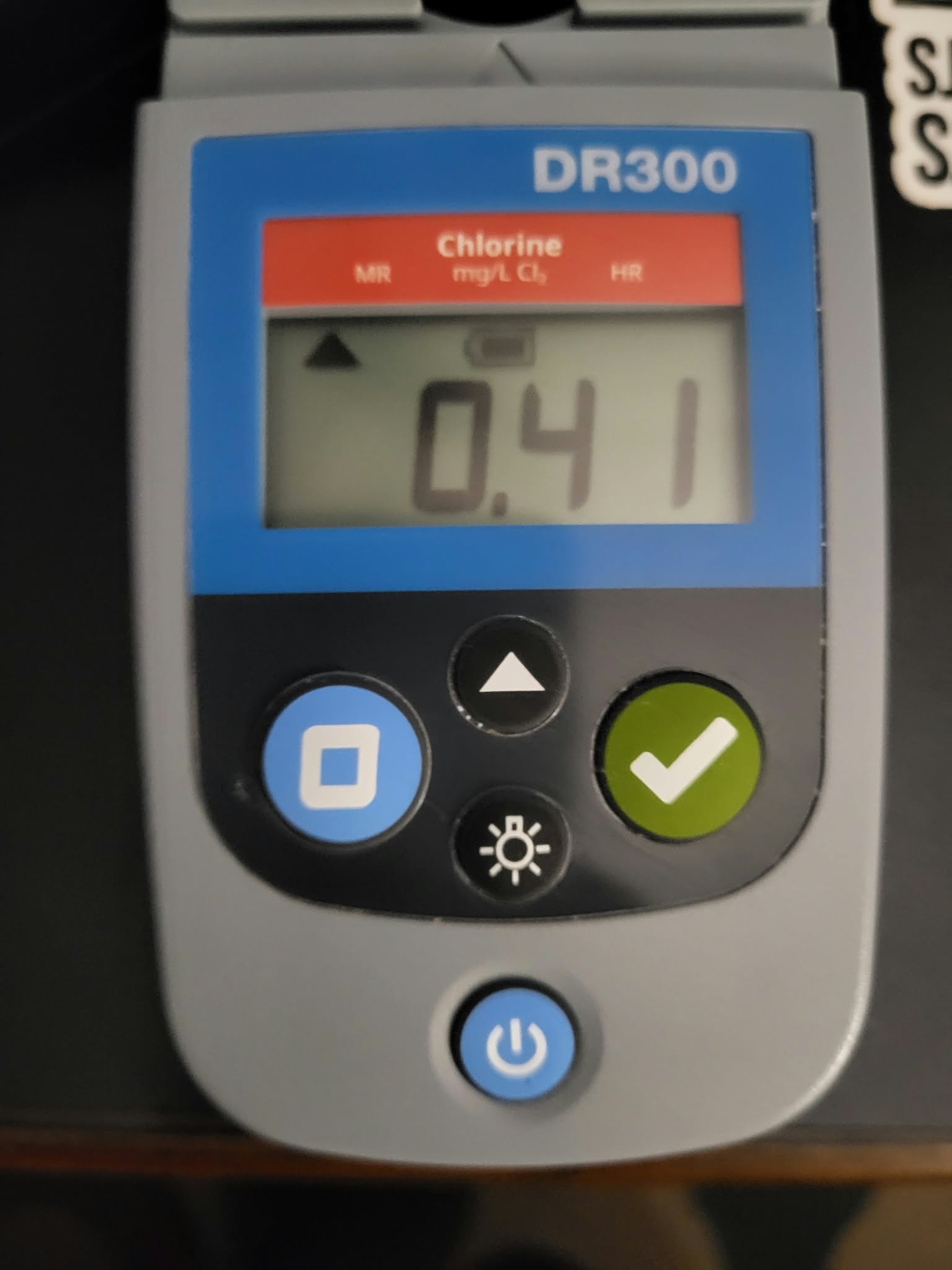 Chlorine water test for October 17, 2026